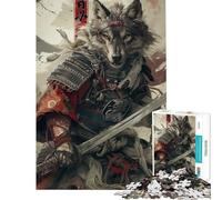 Puzzle da 1000 pezzi con lupo samurai giapponese gioco educativo sfida di gioco ottimo regalo e passatempo per le vacanze a casa (dimensioni 38x26cm)