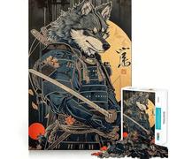 Puzzle da 1000 pezzi con lupo samurai per adulti e ragazzi, ideale per stimolare la memoria, favorire la calma e favorire la fuga dalla realtà, con taglio liscio e un regalo speciale (38x26cm)