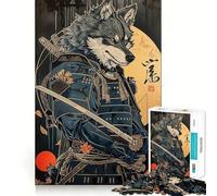 Puzzle da 1000 pezzi con lupo samurai per adulti, ideale per migliorare la memoria, alleviare lo stress e creare un puzzle da assemblare, perfetto come regalo di Natale (50x75cm)