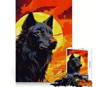 Puzzle da 1000 pezzi con lupo vettoriale per adulti, ideale per stimolare la memoria e creare un'atmosfera rilassante (50x75cm)