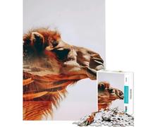 Puzzle da 1000 pezzi con maestoso cammello del deserto gioco educativo e stimolante divertente e umoristico un ottimo regalo per gli amanti dei giochi (dimensioni 38x26cm)