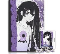 Puzzle da 1000 pezzi con maglietta raffigurante una ragazza anime con teschio,per adolescenti,gioco divertente per lo sviluppo cognitivo,regalo speciale per una celebrazione premurosa 38x26cm