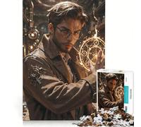 Puzzle da 1000 pezzi con mago steampunk e cerchio luminoso gioco rompicapo difficile e stimolante regalo di compleanno regalo 38x26cm
