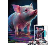 Puzzle da 1000 pezzi con maiali e fattoria dipinto ad olio Un gioco avvincente per coltivare la pazienza un'attività pratica per tutta la famiglia un regalo divertente (dimensioni 38x26cm)