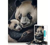 Puzzle da 1000 pezzi con mamma panda e cucciolo, ideale per adulti, per migliorare la memoria e creare momenti di relax (50x75cm) Regalo perfetto