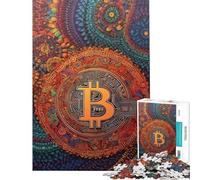 Puzzle da 1000 pezzi con mandala Bitcoin puzzle per adulti sfida di velocità manuale difficile e stimolante ideale come regalo 38x52cm