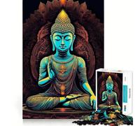 Puzzle da 1000 pezzi con mandala del santuario di Buddha,taglio perfetto,gioco di logica divertente,gioco gratuito,attività per compleanno (38x52cm)