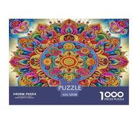 Puzzle da 1000 pezzi con mandala floreale, per decorazioni murali e regali - Mandala decorato, vintage, con texture a strati, carta riciclata per adulti, ottima idea regalo. 52x38 cm/1000 pezzi.