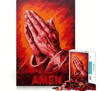 Puzzle da 1000 pezzi con mani in preghiera per adolescenti, ideale per migliorare la memoria, rilassarsi e divertirsi Design e assemblaggio una piacevole sorpresa 38x52cm