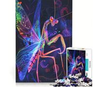 Puzzle da 1000 pezzi con mantide religiosa al neon gioco rompicapo difficile e stimolante regalo di compleanno regalo 38x26cm