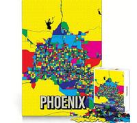 Puzzle da 1000 pezzi con mappa colorata della città di Phoenix,ideale per ragazzi,stimola la memoria,allevia lo stress e crea un'atmosfera divertente Bordi netti Regalo perfetto (50x75cm)