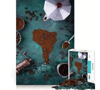 Puzzle da 1000 pezzi con mappa del caffè del Sud America per ragazzi, gioco di logica fine, facile da completare, bordi precisi, regalo per le festività (50x75cm)