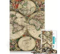Puzzle da 1000 pezzi con mappa del mondo antico per ragazzi, gioco di abilità mentale, divertimento rilassante, design da assemblare, (38x26cm)