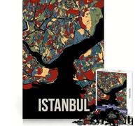 Puzzle da 1000 pezzi con mappa della città di Istanbul,Turchia,dai toni terrosi,ideale per ragazzi,per allenare la memoria,alleviare lo stress,divertirsi,con bordi netti e un regalo perfetto (38x26cm)