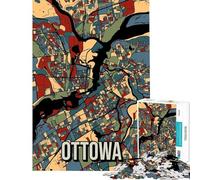 Puzzle da 1000 pezzi con mappa della città di Ottawa Canada dai toni della terra ideale per adolescenti Un gioco avvincente per compleanni e Natale una sfida di intelligenza e stimolazione mentale