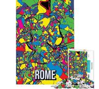 Puzzle da 1000 pezzi con mappa della città di Roma in stile Pop Art ideale per adolescenti perfetto per una sfida di velocità a mano libera per e Natale Un giocattolo che stimola l'intelligenza