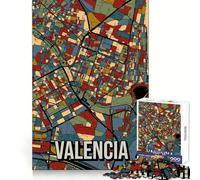 Puzzle da 1000 pezzi con mappa della città di Valencia, Spagna, ideale per ragazzi che sviluppano la logica e la capacità di rilassarsi Bordi nitidi Regalo di Natale accogliente (38x52cm)