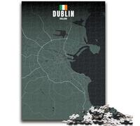 Puzzle da 1000 pezzi con mappa di Dublino, Irlanda, per adulti e adolescenti, regalo di compleanno per trascorrere il tempo libero, regali, decorazione da parete per 14+ anni (26x38cm)
