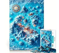 Puzzle da 1000 pezzi con mappa invernale e montagne innevate,gioco di concentrazione,tecnica di taglio professionale,hobby affascinante per i momenti di svago (38x26cm)