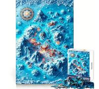 Puzzle da 1000 pezzi con mappa invernale e montagne innevate Ideale per attività ricreative tranquille e stimolanti Bordi definiti Un regalo perfetto (38x26cm)