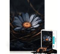 Puzzle da 1000 pezzi con margherita blu,primo piano,preciso,divertente,stimolante per la mente,ideale per momenti di relax,perfetto per decorazioni natalizie 50x75cm
