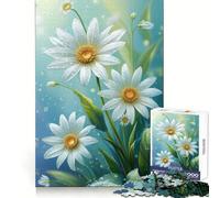 Puzzle da 1000 pezzi con margherite bianche e gocce d'acqua per adolescenti, ideale per attività fisica e tempo libero, con incastro perfetto, regalo di compleanno (38x26cm)
