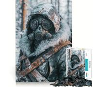 Puzzle da 1000 pezzi con maschera antigas post-apocalittica per adolescenti, stimola la memoria, ideale per il tempo libero a casa, per assemblare immagini e creare un regalo adorabile (50x75cm)