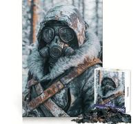 Puzzle da 1000 pezzi con maschera antigas post-apocalittica per adolescenti, stimola la memoria, ideale per il tempo libero a casa, per assemblare immagini e creare un regalo adorabile (50x75cm)