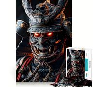 Puzzle da 1000 pezzi con maschera da guerriero samurai per ragazzi, gioco di logica e logica, semplice e divertente, con bordi lisci, regalo elegante (50x75cm)