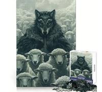 Puzzle da 1000 pezzi con maschera da lupo e capo delle pecore, ideale per adolescenti, per un allenamento cognitivo, un momento di relax e tranquillità, perfetto come regalo invernale (38x26cm)