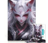 Puzzle da 1000 pezzi con maschera da volpe mistica per adulti e ragazzi, rompicapo rilassante, arte da assemblare, regalo premuroso (50x75cm)