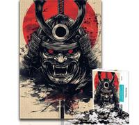 Puzzle da 1000 pezzi con maschera dello Shogun giapponese per adulti e adolescenti, sfida difficile e antistress, ideale come regalo per tutta la famiglia (50x75cm)