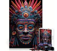 Puzzle da 1000 pezzi con maschera indigena Huchiol per adulti, gioco creativo, dettagli nitidi, vera sfida, arte per la casa (38x26cm)