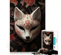 Puzzle da 1000 pezzi con maschera Kitsune per adolescenti, antistress, facile da assemblare, sfida ludica, decorazione artistica (38x52cm)