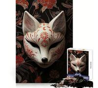 Puzzle da 1000 pezzi con maschera Kitsune per adolescenti, antistress, facile da assemblare, sfida ludica, decorazione artistica (38x52cm)