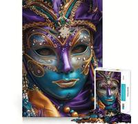 Puzzle da 1000 pezzi con maschera veneziana decorata per il Carnevale ideale per adulti un gioco stimolante per la mente perfetto per il tempo libero con dettagli nitidi 38x26cm