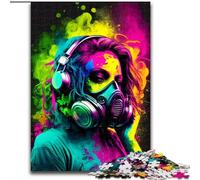 Puzzle da 1000 pezzi con maschere antigas artistiche per adulti e adolescenti, antistress, per trascorrere il tempo libero e interagire con i genitori (26x38cm)