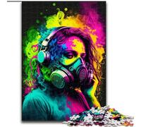 Puzzle da 1000 pezzi con maschere antigas, in legno, per un intrattenimento rilassante, perfetto regalo di Natale e decorazione per la casa(50x75cm)