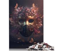 Puzzle da 1000 pezzi con maschere artistiche per adulti e adolescenti, giocattoli educativi in legno per l'apprendimento, 1000 pezzi (75x50 cm)