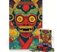 Puzzle da 1000 pezzi con maschere Oni Yokai giapponesi per adulti, gioco rilassante, taglio preciso, sfida giocosa, decorazione da parete (38x26cm)