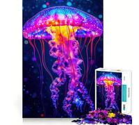 Puzzle da 1000 pezzi con meduse al neon per adolescenti, ideale per migliorare la memoria, hobby tranquillo, bordi precisi, regalo di compleanno (50x75cm)