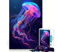 Puzzle da 1000 pezzi con meduse al neon per adolescenti, ideale per migliorare la memoria, rilassante e divertente, con un design elegante da assemblare (38x52cm)