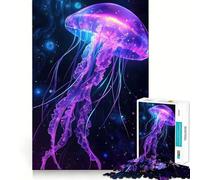 Puzzle da 1000 pezzi con meduse al neon per adulti, gioco di logica e divertimento, bordi lisci, regalo perfetto (38x26cm)