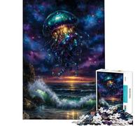 Puzzle da 1000 pezzi con meduse celestiali sull'oceano Un gioco rilassante per adulti ideale per analisi e logica perfetto come regalo per tutta la famiglia (dimensioni 50x75cm)