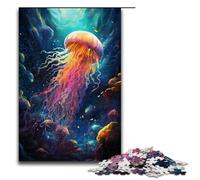 Puzzle da 1000 pezzi con meduse colorate regali per adulti lista dei desideri di Natale con Babbo Natale per adolescenti dai 14 anni in su 75x50 cm