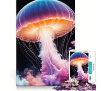 Puzzle da 1000 pezzi con meduse radiose dai colori eterei, ideale per adolescenti Immagine di alta qualità, per un'esperienza rilassante e di grande impatto visivo (38x52cm)
