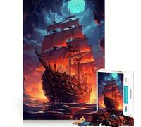 Puzzle da 1000 pezzi con misteriosa nave pirata per ragazzi, ideale per rafforzare la memoria, perfetto per il tempo libero a casa, con bordi puliti e un regalo prezioso (50x75cm)