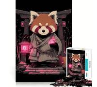 Puzzle da 1000 pezzi con monaco panda rosso e lanterna, ideale per adulti, per rafforzare la memoria, per il divertimento di gruppo, con bordi puliti ed elegante (38x52cm)