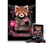 Puzzle da 1000 pezzi con monaco panda rosso e lanterna, ideale per adulti, per rafforzare la memoria, per il divertimento di gruppo, con bordi puliti ed elegante (38x52cm)