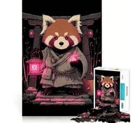 Puzzle da 1000 pezzi con monaco panda rosso e lanterna, per adulti, gioco di logica intelligente, divertimento casual, bordo liscio, decorazione da parete (38x26cm)